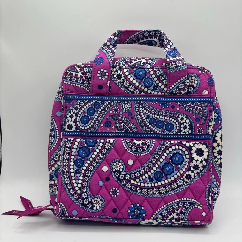 Vera Bradley Floral Paisley Cosmetic Bag in Pink and Blue